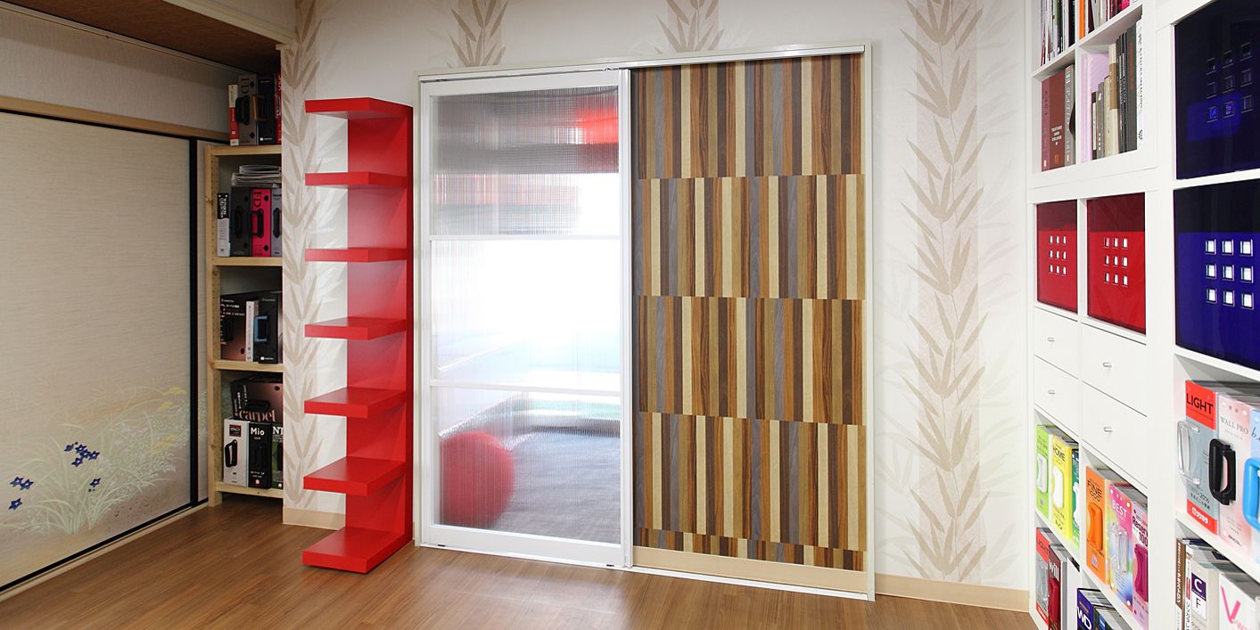 作業所の貼替え（耐久性のある素材で、貼り分け）